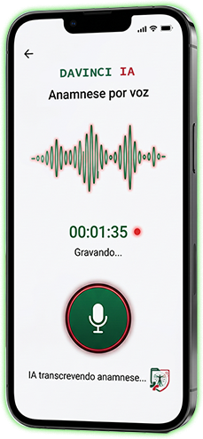 Anamnese por voz no aplicativo Da Vinci IA